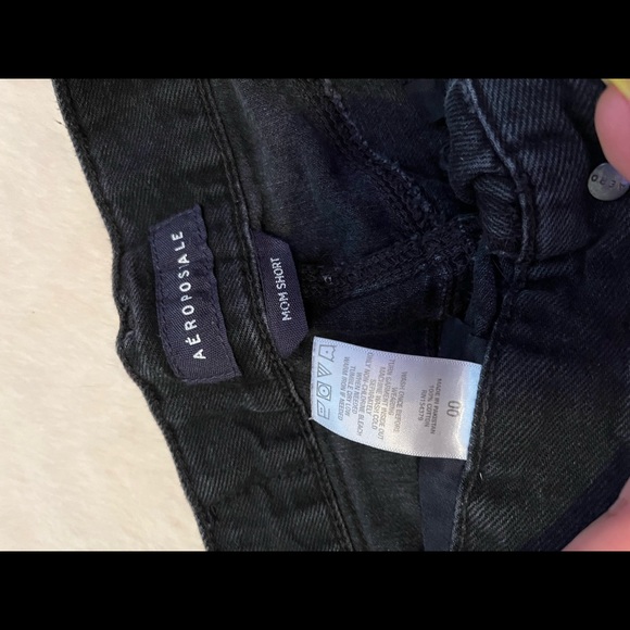 Black denim ripped shorts “mom shorts” - Picture 3 of 3